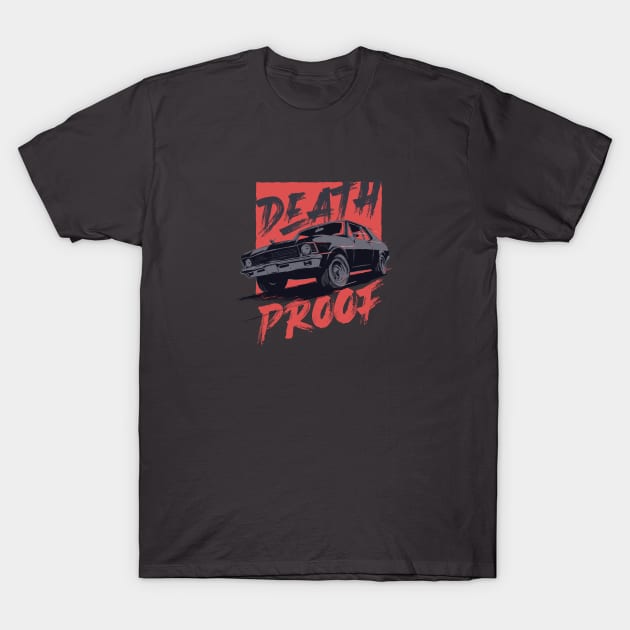 Death Proof Chevy Nova T-Shirt by motordoodles